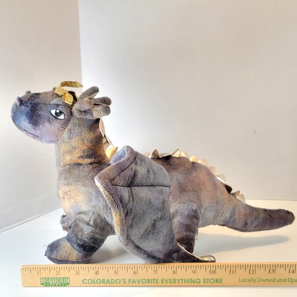 Gold & Gray Dragon Plush & 5 Mini Dragons Inside 15" Stuffed Animal Plushy - Picture 11 of 11